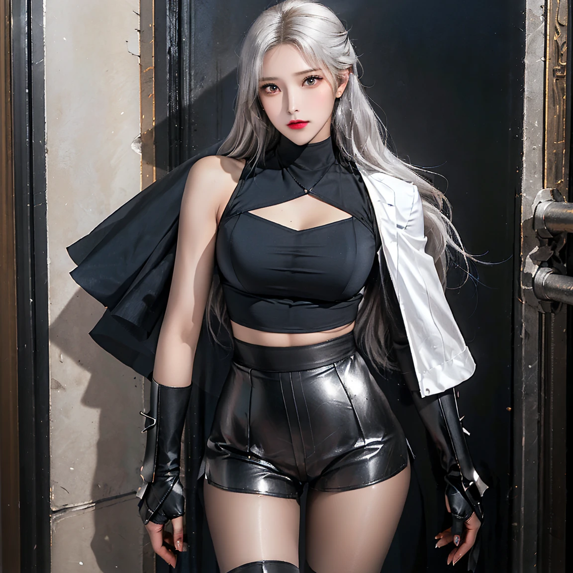 , ((( Big Breasts))), Exclamation mark, Moaning, Many Hearts,Spoken Heart, Comic Strip, lots of heart speech bubbles,(Oversized long t-shirt with bare shoulders)、Pure white hair and dark brown skin:1.5,(((Bitch、Gal、BitchGal、Underboob:1.0, Shiny Leather Mini Skirt、Pink leopard print underwear、sexy、thin、Model Body Type、skinny、Heavy makeup,GAL Makeup)))、Full Shot, (Dark closed room:1.8)、A beautiful 15 year old girl with perfect details seduces、Teasing、Bed sheets and covers in pink leopard print、