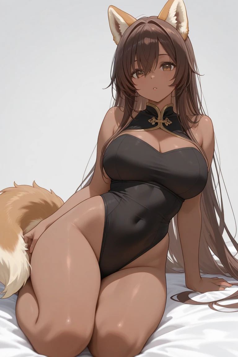 By bebebebebe, by lostgoose, by goonie-san, female, ((canine, snout, hair covering eyes, straight hair, medium hair, flat hair, ears, thin snout)), brown fur, big poofy tail, raised tail, dark maroon hair, ((muscular)), (big breasts), solo, standing, hands behind head, strapless bra, ((thong, pussy floss)), castle interior, medieval castle, (looking at viewer, open mouth, smiling, excited), (((golden crown))