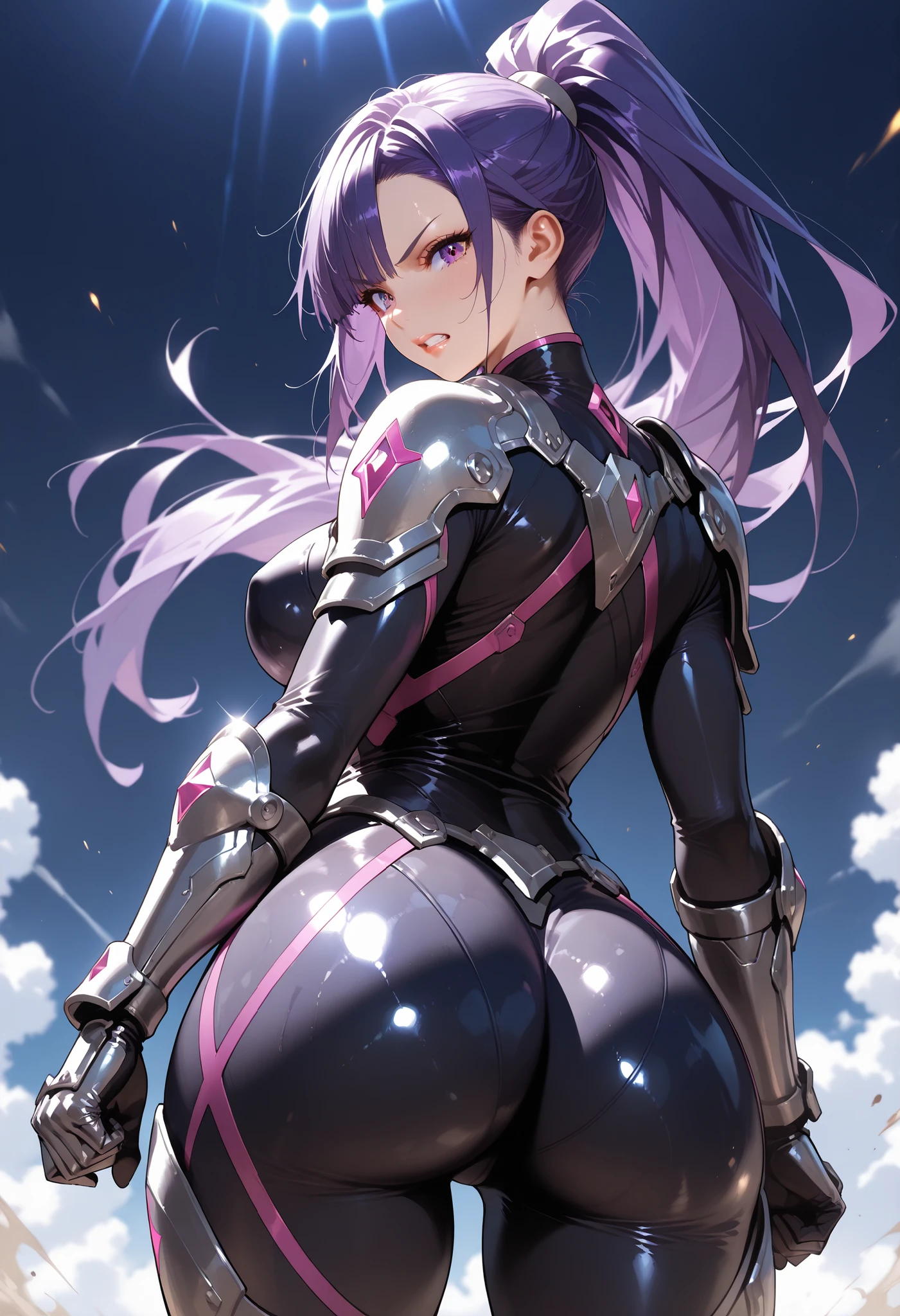 (solo), purple hair, messy hair, mane hair, extra long hair, dense hair, wild hair, expressive hair, mature,(25 year old), pale skin, green eyes, ((man)), wearing a silver armor, armored arms, armored legs, claws,, huge breast, big ass, beautiful, attractive, eye reflection, depth of field, thunder aura,cinematic lighting, ray tracing, depth of field, cinematic lighting, ray tracing, UHD, high details, best quality, highres, high quality, award winning, super detail, masterpiece, 8k, UHD, high details, best quality, highres, high quality, award winning, super detail, masterpiece, 8k, digital art, anime coloring, body shot, good face, perfect face, detailed face, good eyes