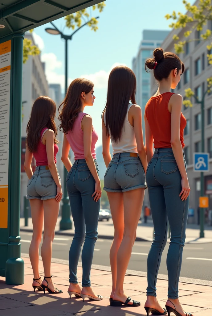 Women with their backs to you hip line and brunette hair