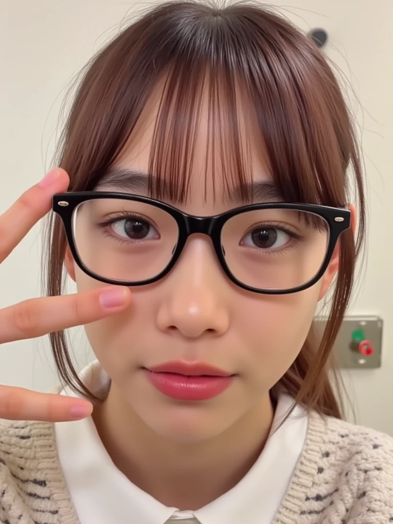 Highest quality、Japanese、teacher、Glasses、Give a blowjob、Taking a penis deep into one&#39;s throat、Licking the penis、Covered in semen、naked、suit、classroom、smile