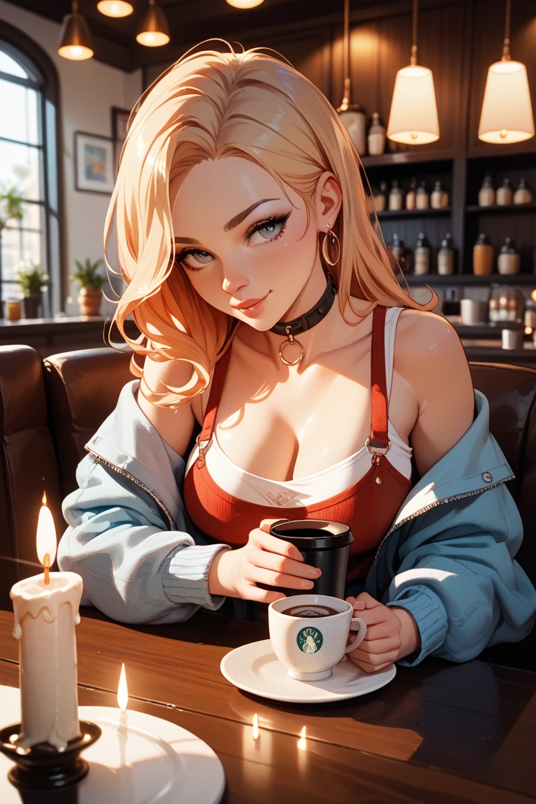(masterpiece, best quality), best resolution, (2heads:1.5), 1girl, blond hair, brown eyes, bored, casual clothes, sitting on a couch playing with a smartphone, penthouse living room, close-up