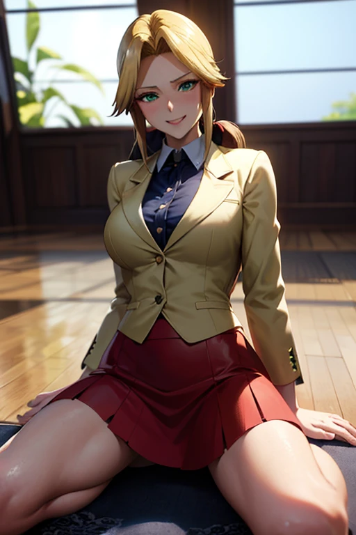 （full-body shot），Sitting on the sofa，Lift your feet，Focus on thighs and feet、一个Smile、sit on the chair、legs crossed、knees up,Wedding dress，（Brown long high heel riding boots）Black，short skirt， blonde short hair ,blue eyes,lipstick, long hair, 1 girl, 20 years,young women,beautiful Finger,beautiful long legs,beautiful body,beautiful Nose,beautiful character design, perfect eyes, perfect face,expressive eyes, looking at the audience, in the center of the image,(Light_Smile:0.5), official art,Extremely detailed CG unified 8k wallpaper, perfect Lighting,rich and colorful,灯Light,有Light泽的皮肤, (masterpiece:1.0),(the best_quality:1.0), 超high resolution,4K,super detailed, photography, 8k, human development report, high resolution, ridiculous:1.2,, film grain, blurred background, Bokeh:1.2, 镜头Light晕, (Full of energy_color:1.2) (beautiful,Big deal_:1.0),(narrow_waist)Full body sitting, wear, elite, velvet, deep Purple, small tie. he himself, boss, momentum, Full HD, ......International Organization for Standardization, Law office with modern design furniture, 包括Black和灰色皮革软垫红色扶手椅, Tempe red glass coffee table，Chrome base, 实木会议桌搭配Black皮椅, There is Lomo a built-in bookcase，Inside there are law books bound in brown leather. ?" 其 11 叶片圆形Light圈和 XA 镜头元件一起提供了漂亮的Bokeh效果. Lomo, 镜头配备Light圈环，You can switch between no-click and no-click actions, a dust and moisture resistant design, and four XD linear autofocus motors，Provides fast and accurate autofocus and tracking. 这款镜头为索尼photography师提供了出色的人像拍摄工具, night view, 和一般photography."