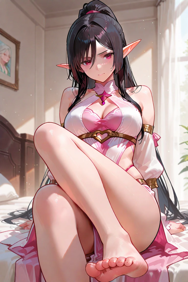 Masterpiece、need,Holy elf in costume, voluptuous   、red clothes、Red strapless traditional Thai dress、full body photo、ancient thai style、 White cloth buns, steamed buns、black hair、Leaky shoulder、The chest is large.、Long, slender legs、smile、black stockings、ริมฝีปากpinkอ่อน、Embroidered clothing、high-heels，(big tits),sexy, seductive pose, big breasts,Show your breasts,The cracks are clear....,((big tits))，(pubic bone), rift, visible chest,ท่าทางvoluptuous,I see bulging nipples.,(((large areolae:1.4,pink,The nipples are clearly visible.......))),((((pussy,bare female genitals))))
