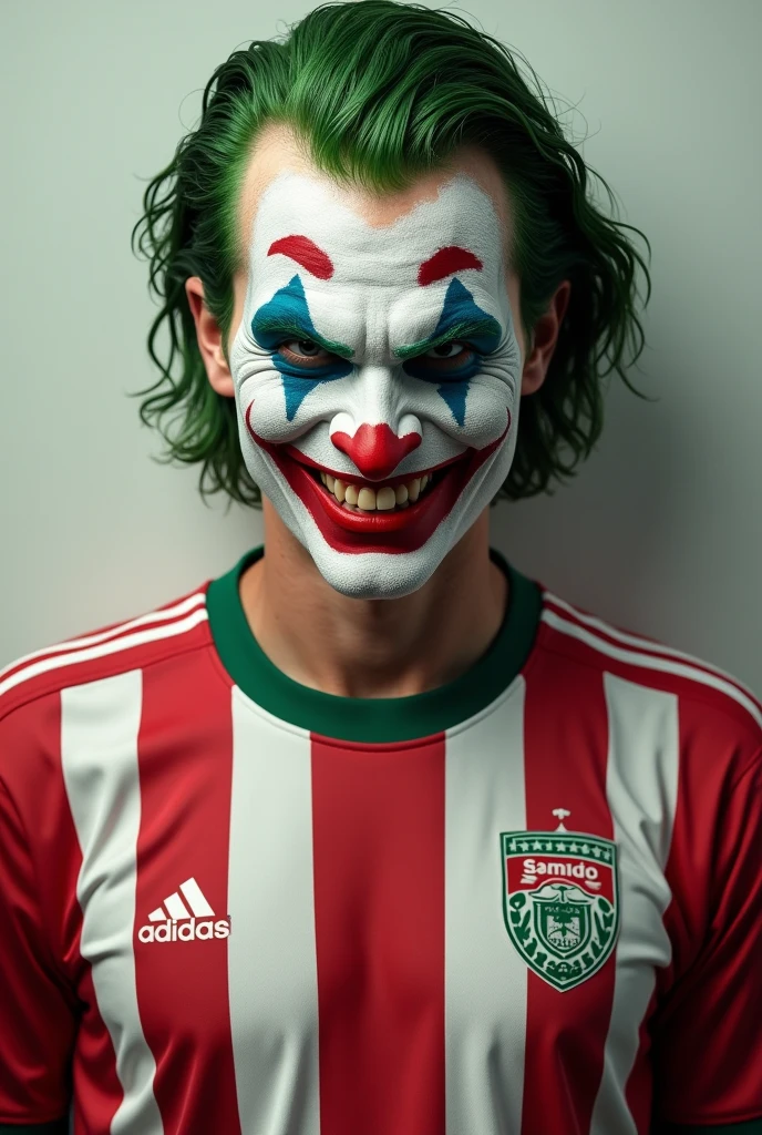 Make a joker at the Atletico de Madrid stadium and with the Atletico de Madrid shirt