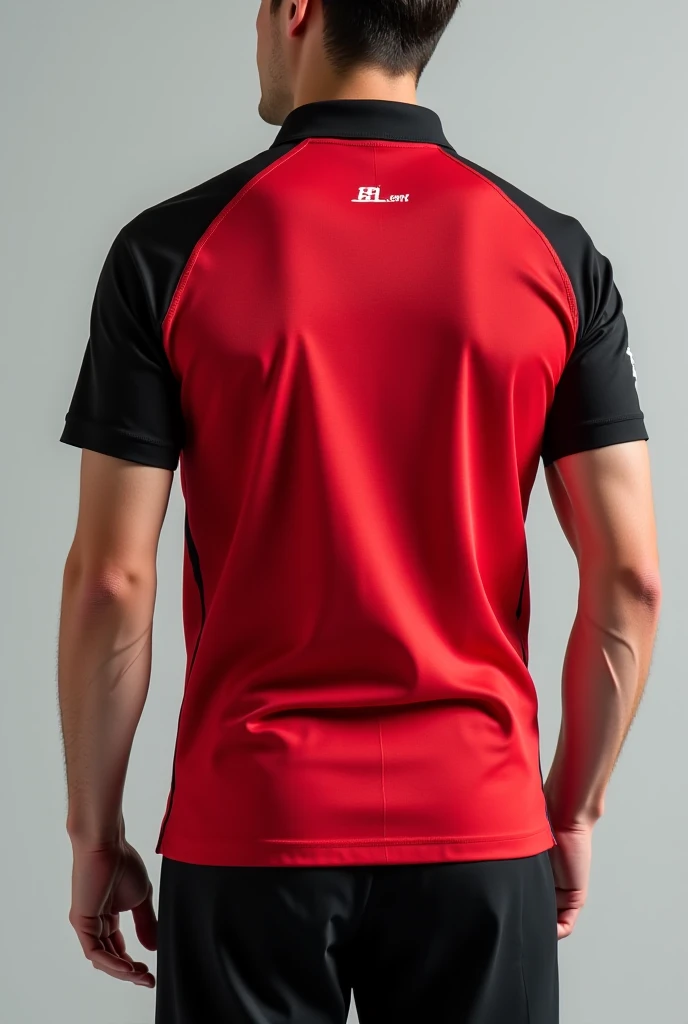 create sublimated badminton shirt with VENSIO INDUSTRIES logo letters on it
