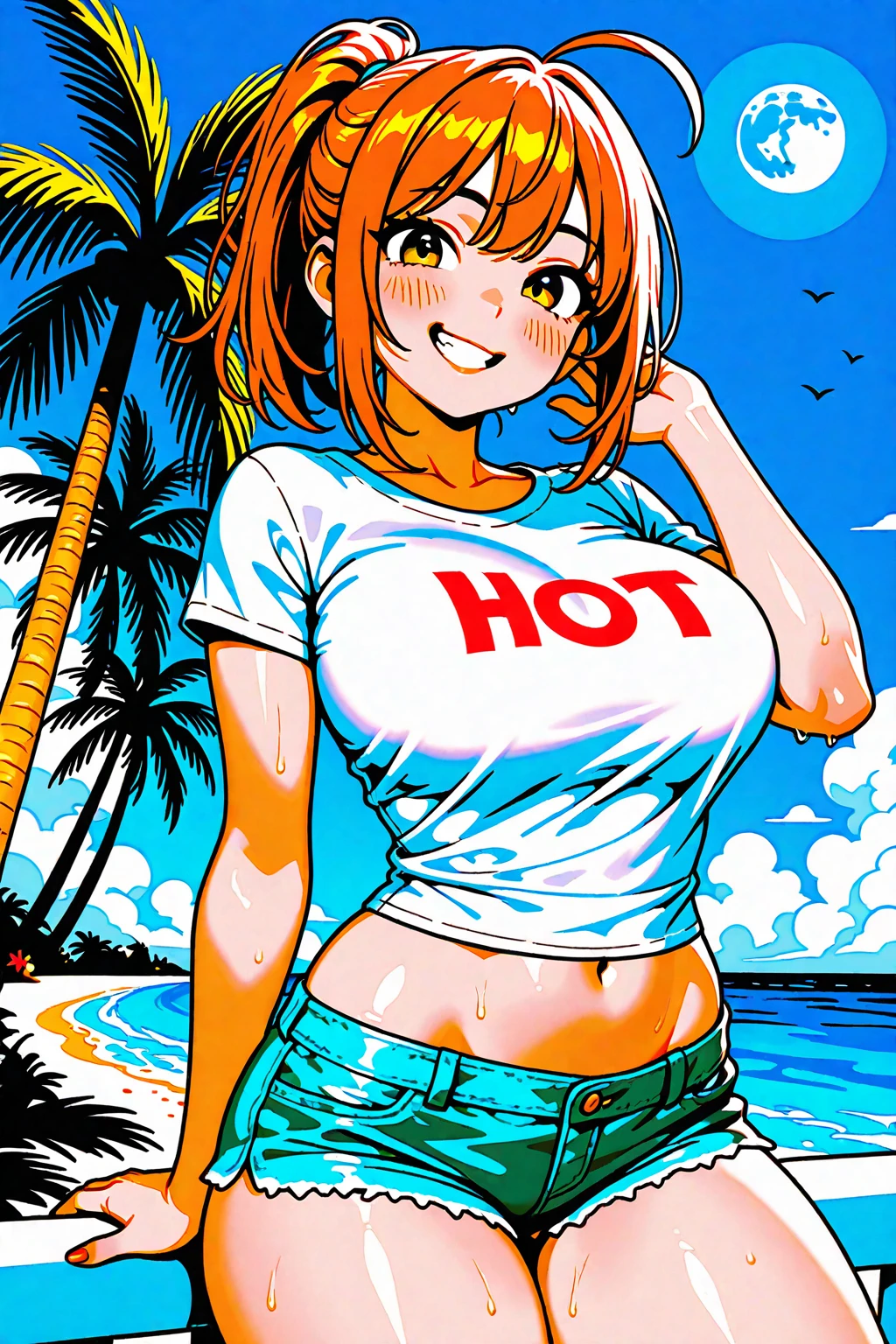 Cute girl, ripped bikini jeans, short yellow shirt that does not cover the stomach, belly showing, red sneakers, short hair, beautiful body,, bikini, lifted by the buttocks, sexy body, sexy face reddish, Shy face, excited smile, watering eyes, Ripped jeans, similar to women's underwear, Jeans like a bikini, blacked, brazzers, pornhub, sexy, xxnx, xnxx, hentai, whore, blacked, brazzers, pornhub, sexy, xxnx, xnxx, hentai, whore,, blacked, brazzers, pornhub, sexy, xxnx, xnxx, hentai, whore, Big chest, big breasts