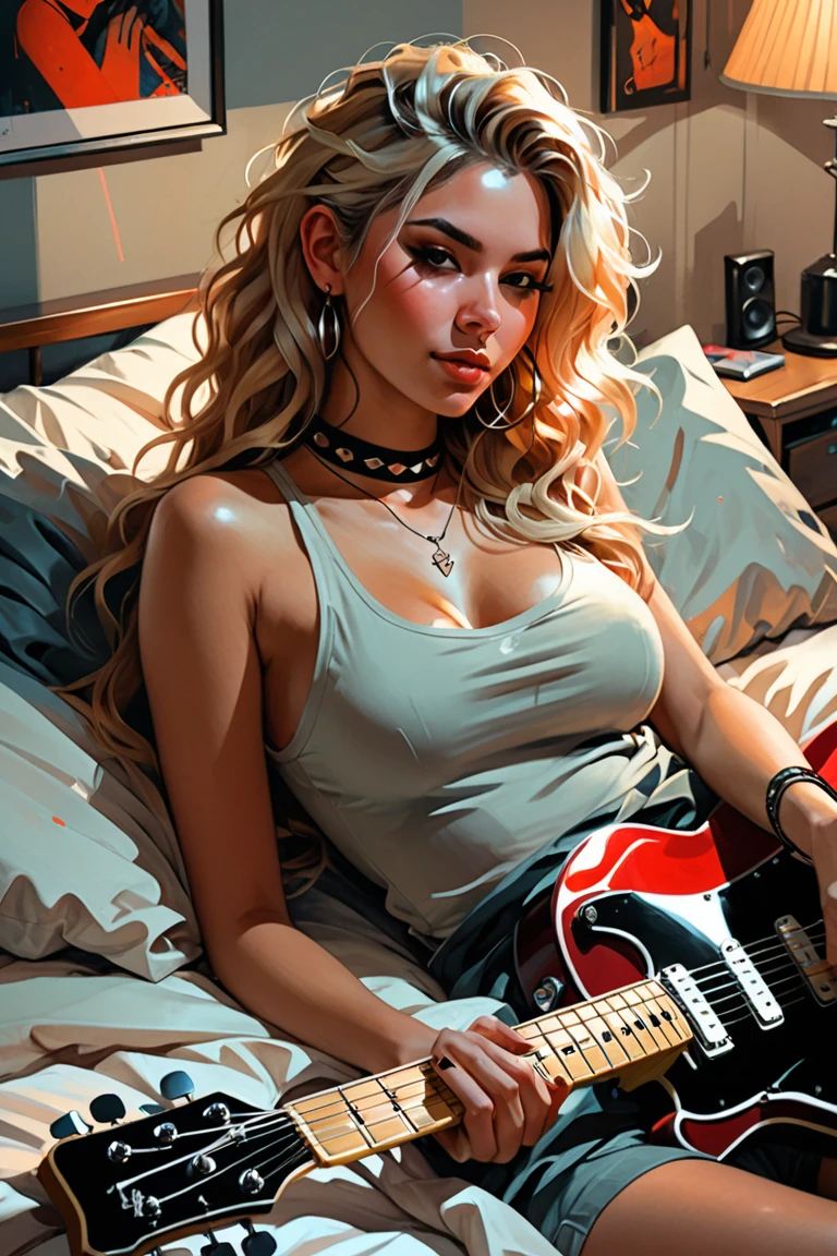 Carrie Underwood, lying on the bed with her ass up, in her pants down, full body in high definition with a vinyl record for the footrest in an excellent 8k evolution (( Miniature toy for the collection --aut --auto --s2