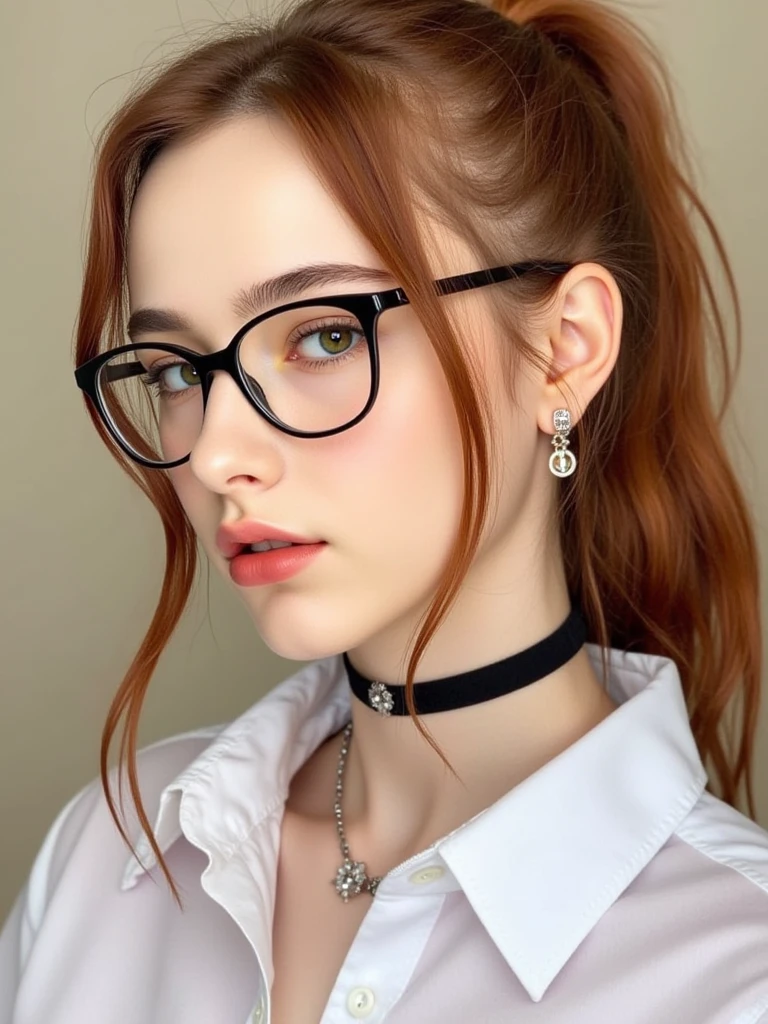 absurdres, foto RAW, mais alta qualidade, (obra-prima: 1.3), foto de cor RAW de alto detalhe, foto profissional, unidade de papel de parede CG 8k extremamente detalhada, foto-realista, realista, foto RAW, obra-prima, melhor qualidade, highres, illustration, 1girl, 16 ANOS, baixinha, tiny girl, magra, branca, ruiva, cabelo vermelho, cabelo ruivo com cachos, cabelo ondulado, curly hair, Average length, pernas finas, rosto lindo perfeito com sardas, cardune lips, belos olhos realistas, olho direito verde, olho esquerdo azul, heterocromia, pale skin, textura de pele detalhada, seios planos, bunda pequena. Rosas vermelhas tatuadas nos ombros. Ruiva. Eyeglasses. Sorriso. Saindo do banho. Suada. Fazendo sexo oral. Estilo bruxa. Pagan style, Celtic, wiccan. She looks amazing. (design detalhado), casa, noite.