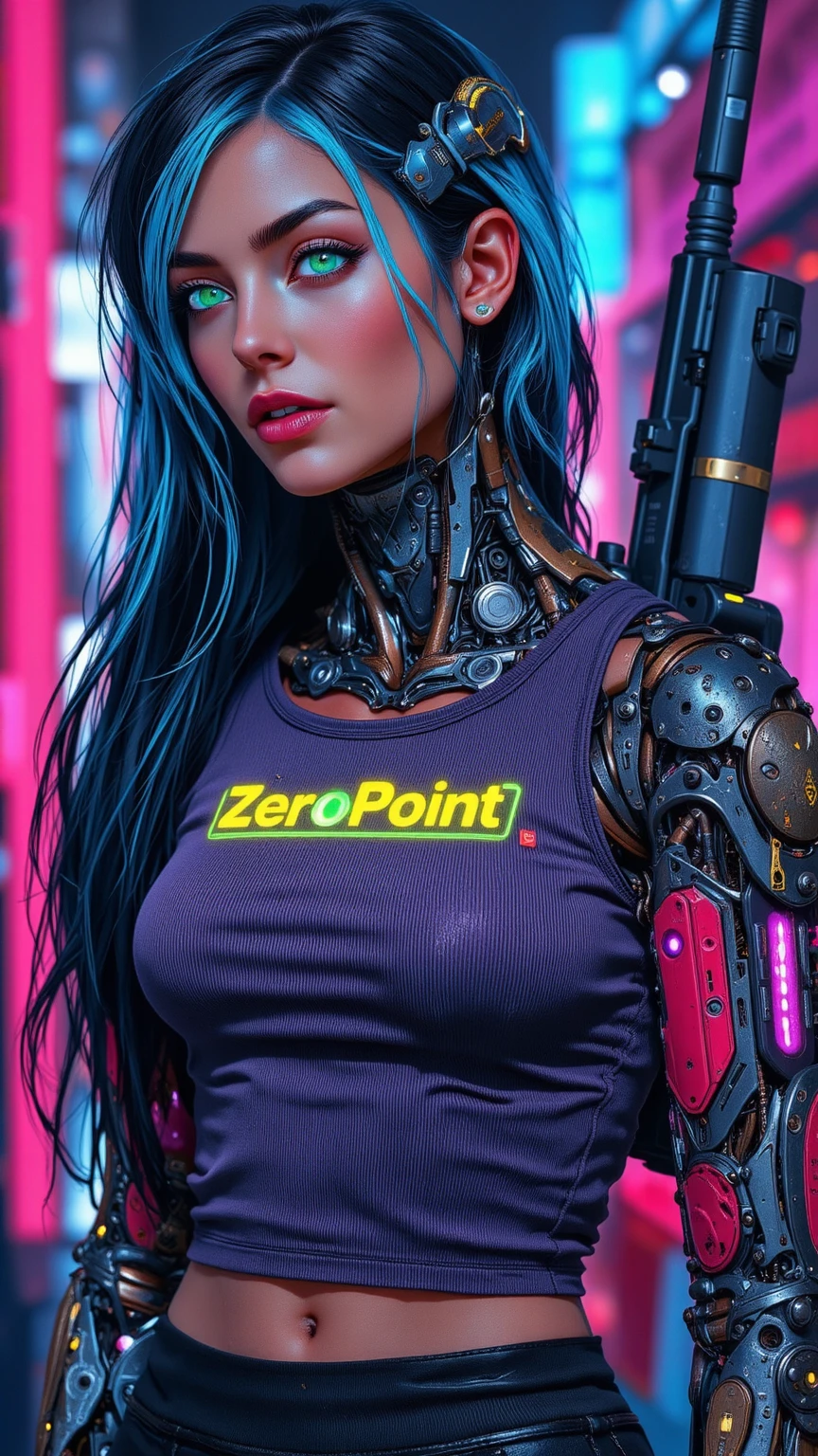 Background cyberpunk realistic face or original photo