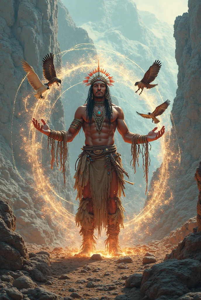 Je voudrais horus représenté avec une tete de faucon au premier plan , des mains qui se transforment en arbre