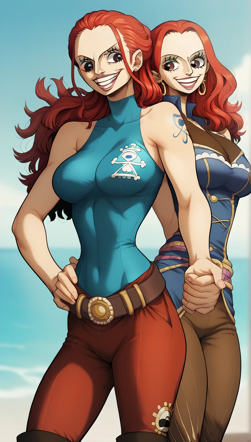 original character dnd barbarian , character concept, walking, tomboy, amazone, female, , refsheet with description, anime style, ultra detaild, musclegirl