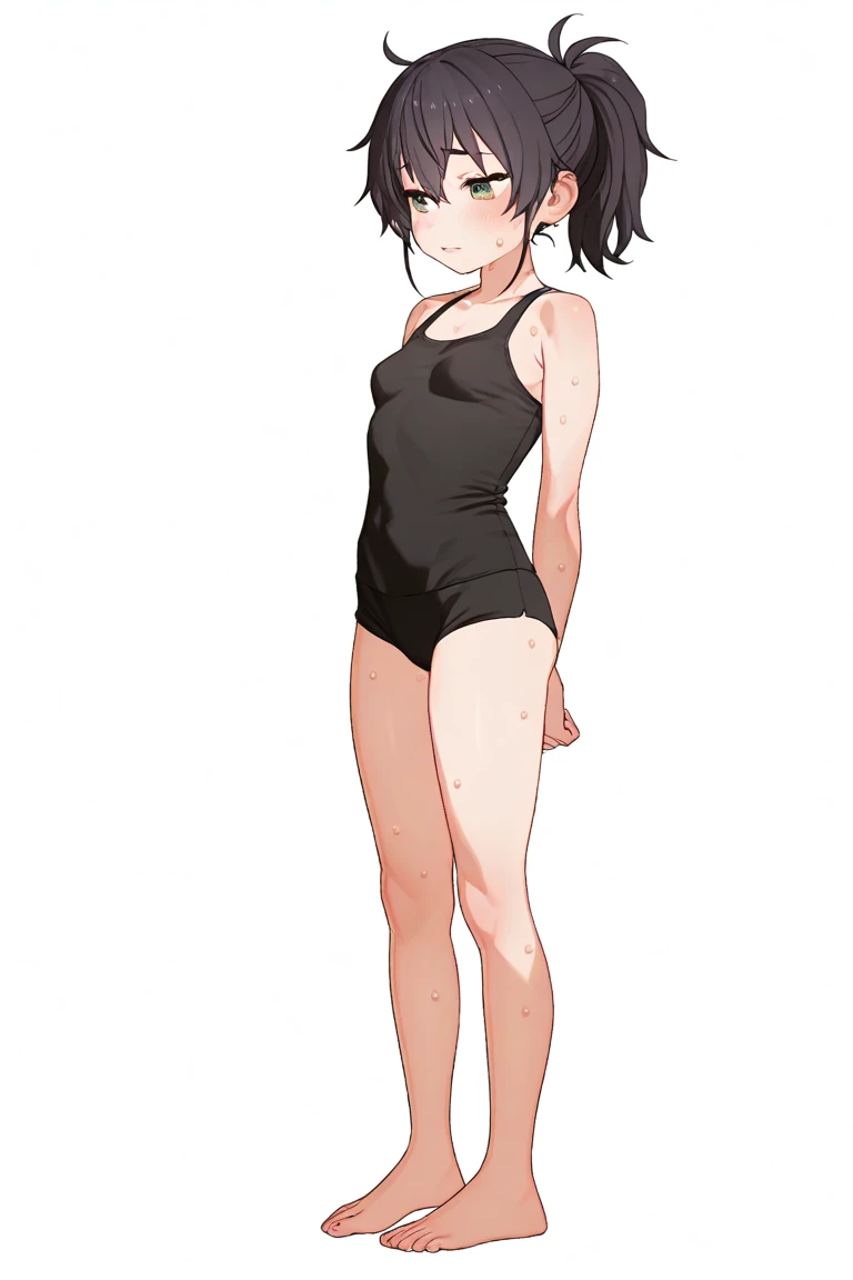(((masterpiece, best quality, ultra highres, 1 girl, solo, no background))), super detailed skin and face and eyes and finger, young delicate girl, cute girl, very cute japanese woman, small breasts:1.5, skinny, light brown hair, white background, very short pixie hair, cowboy shot, Generate with illustrations, Various expressions, Various poses, Please draw the entire character within the frame, ensuring that the head, arms, and legs are not cut off. The background should be simple, with the character positioned centrally, outline, anime, 2d, boyish, tiny micro sexy body suit, M legs, spread legs, embarrassed,