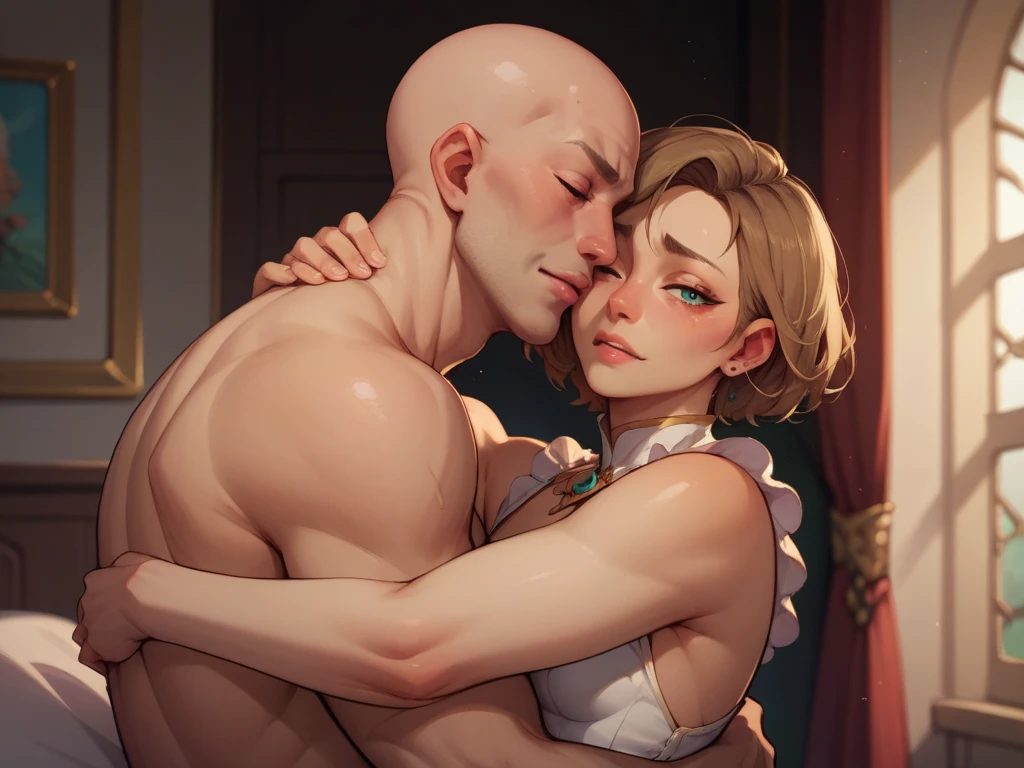 ((Best quality)), ((masterpiece)), (detailed), The bodies of gay guys touch each other in full height