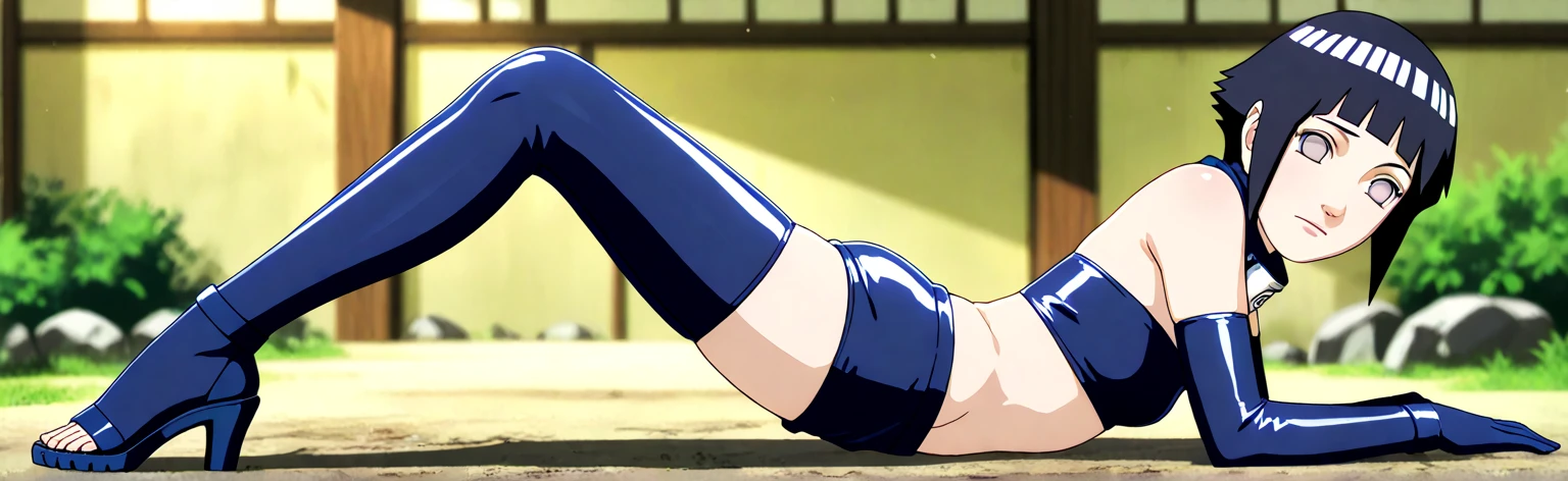 (obra maestra, Mejor calidad:1.2), tiro de vaquero, Solo, 1 chica, ochaco uraraka, libidinoso, boca cerrada, Mirando al espectador, es, Caderas anchas, camisa, correa, sentadillas, piernas aparte, cielo azul, erotica, pechos grandes, red latex boots, red latex gloves, pezones sin censura, vagina, micro bikini negro