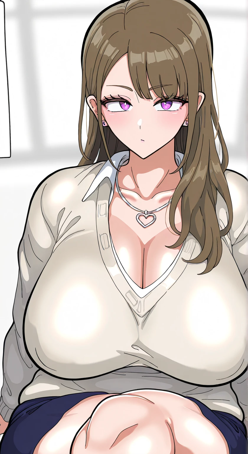 milf, mommy, big breast, long hair, using pajamas