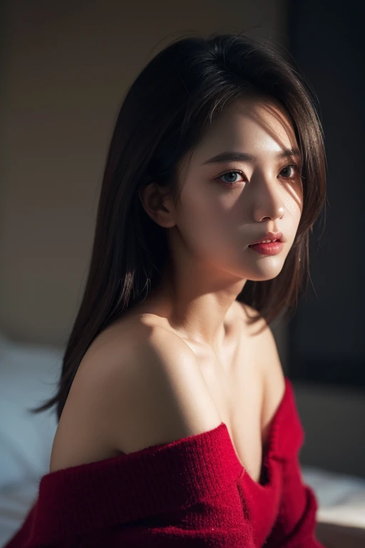 (cg unity (excessive) detailed 8k wallpaper, table top, highest quality:1.2), high detail, best image quality, surreal, Beautiful woman with perfect figure, realistic woman, Beautiful woman, infp young woman, lipstick, unparalleled beauty, upper body from waist, ((big breasts)), ((cleavage)), short shoulder hair, beaver, dark and beautiful makeup, exquisite and perfect facial features, the most beautiful eyes, face turns red,