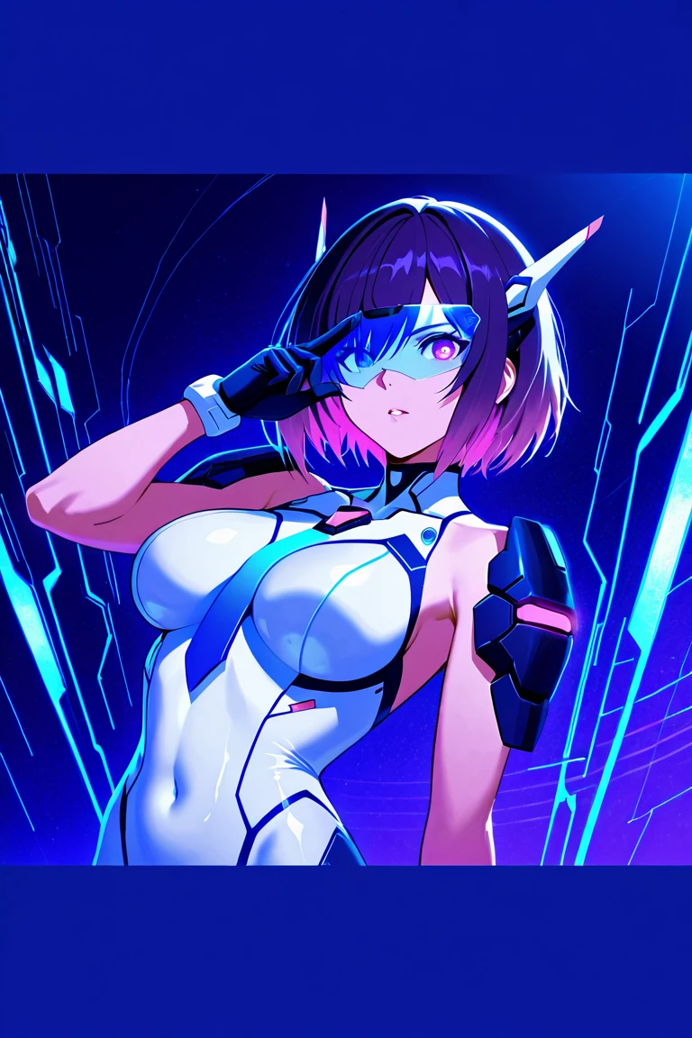 1 Girl, whole body, (space helmet):10,He has a large metal helmet on his head that covers his hair and eyes., tube, wire, She gets electrocuted, brainwashing,astrovest,bing_astronaut,blush,torogao,