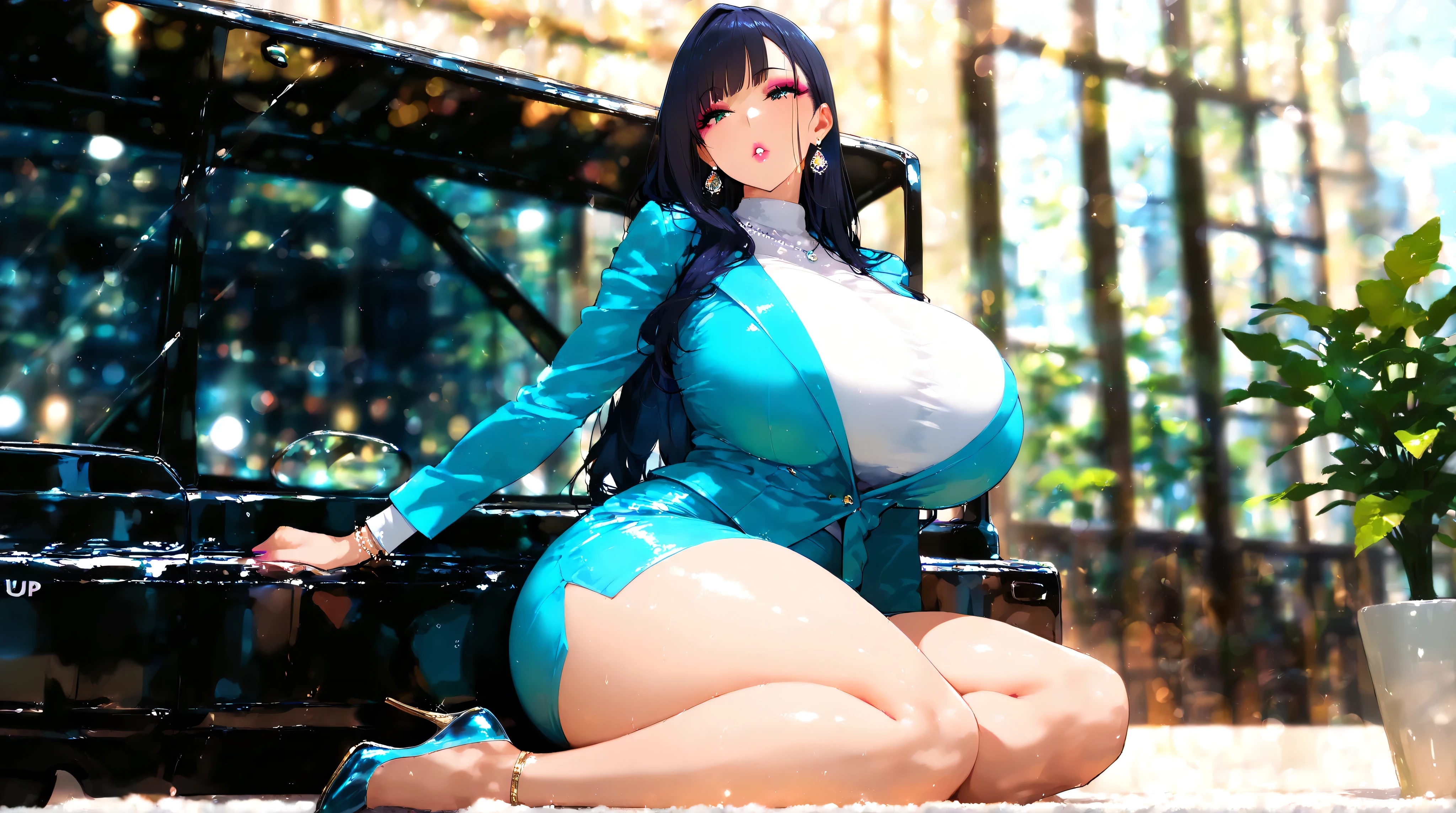 Anime girl in black and white costume lying on the bed, Enchanting anime girl, Naughty, hyperRealistic , Smooth anime CG art, a hyperRealistic , , I also make fan art, Naughty anime style, change, rei hiroe, Realistic , Anime girl crouching, tits、Big Breasts、Erotic、Ecchi、Pussy、Pussy、Pussy