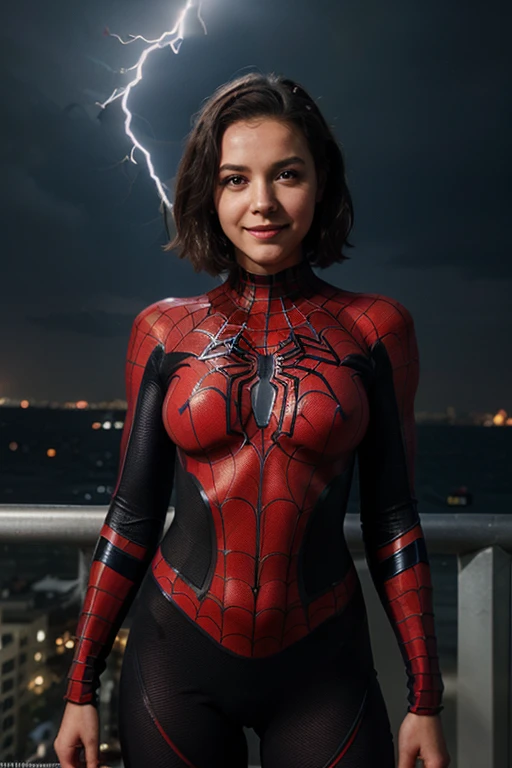 Lisa Blackpink wears spider man suit across the spider verse
The character is in mid-action, She is surrounded by a vibrant yellow aura, increased power level. Blue lightning bolts surround
