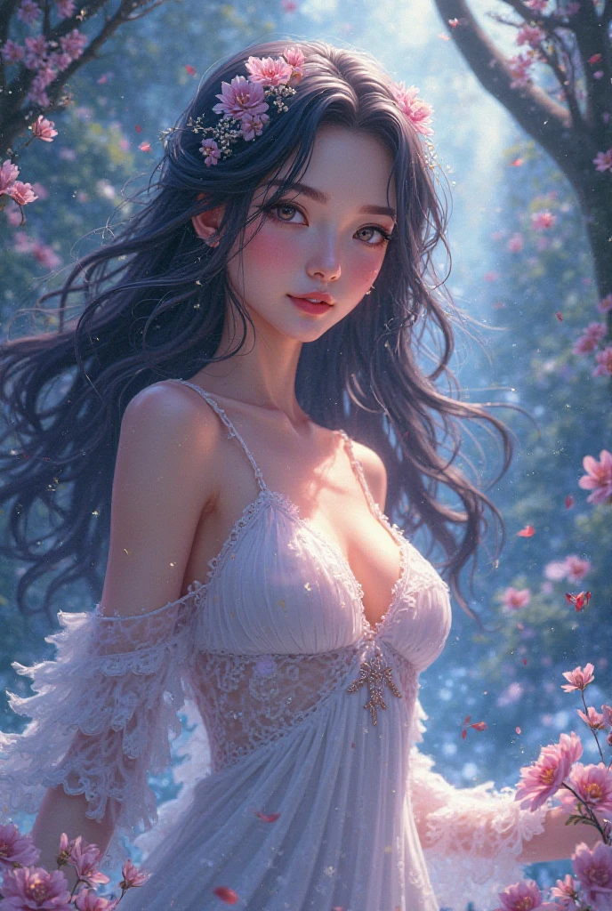 diamond_bra, (best quality,4k,8k,highres,masterpiece:1.2),ultra-detailed,vivid colors,soft lighting,flowing hair,delicate features,serene expression,elegant posture,gentle breeze,gentle sunlight,1girl,charming
