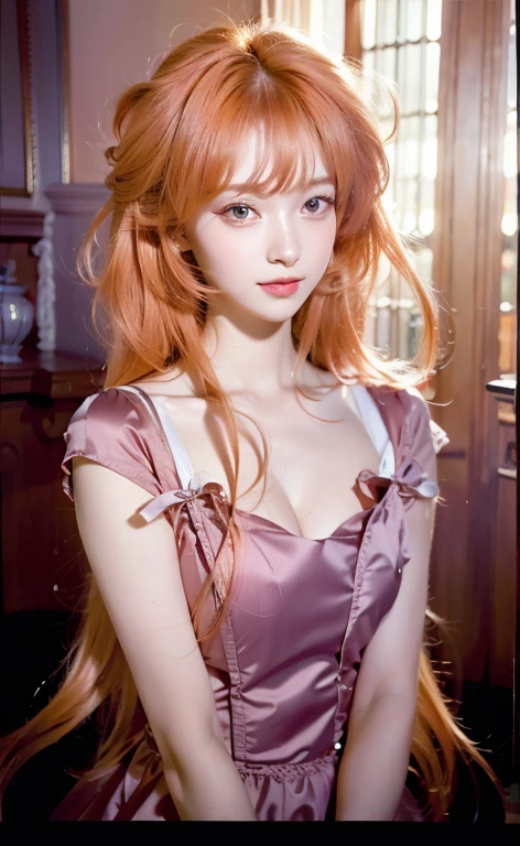 Kizi, 26 years old, redheadwear, light circles under the eyes, real dream in white dress, sending a kiss