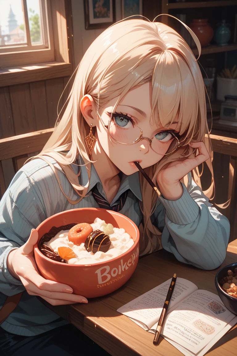 GIRL CHILD 10 YEARS OLD, RUSSIAN STYLE HEADPHONES, BLONDE BRAIDS, foodphoto, dslr, soft lighting, high quality, grain film, Fujifilm XT