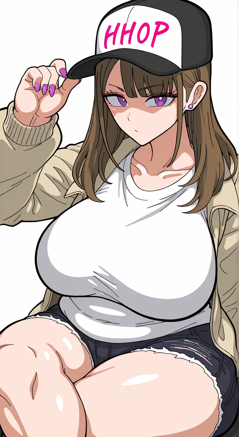 8K high quality, high accuracy, princess zelda, beautiful woman, beautiful face, small face, nude, twilight princess, beautiful woman, bright, highlights in eyes, small ears, brown hair, sexy, super big tits, extra large tits, nipples, erotic, beautiful line drawing. Blue eyes, adult magazine cover, magazine cover, illustration, cover written in Japanese, magazine in the world of The Legend of Zelda,