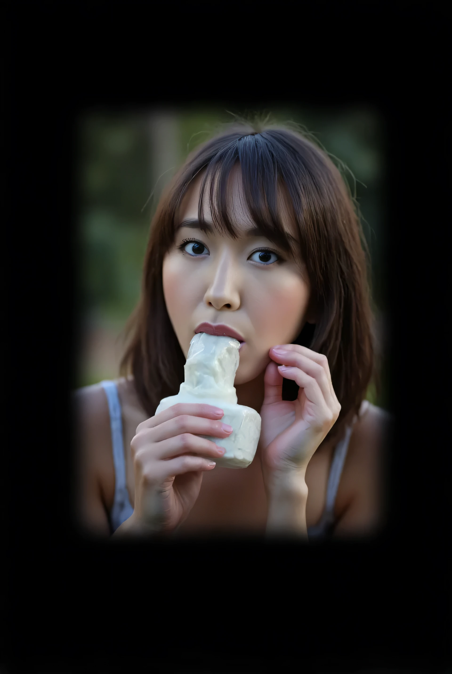 21 year old Japanese woman。。Ma◯hana◯ Dashi Specialty。under the semester。。Wearing bikini swimsuit。I'm taking a close-up of a beautiful sexy face again。cylindrical.I'm holding the white popsicle part。cylindrical白いアイスキャンデーを、I'm holding it in my mouth。。white popsicles、It is about 4cm in diameter.、is about 15 centimeters long、it's just the right thickness to fit in the mouth。。((ビキニのI&#39;m wearing a swimsuit。swimsuits in public。。With your left hand、x} holding the wooden stick part of a white popsicle.。I'm touching a white popsicle with the tip of my right hand.。the surface of the popsicle is melting、it's dripping。Also from the mouth、Drops are、It's spilling。Looking at the front、There's a smile on that face.。  。has a very happy expression.。︙１.3))(cylindrical、I put the white popsicles all the way to the back of my mouth。。It has a very happy expression.。don't stand your teeth on the popsicles。cylindrical、Lick the white popsicles around。gently、Sometimes violently、I'm putting it all the way to the back of my mouth。。the surface of the popsicle is melting、it's dripping。Also from the mouth、Drops areIt's spilling。I&#39;m wearing a swimsuit。︙。1.7))tomorrow〜〜0405〜〜0301〜〜Ma◯ hana ◯ dashi daikai ◯ kiyo。