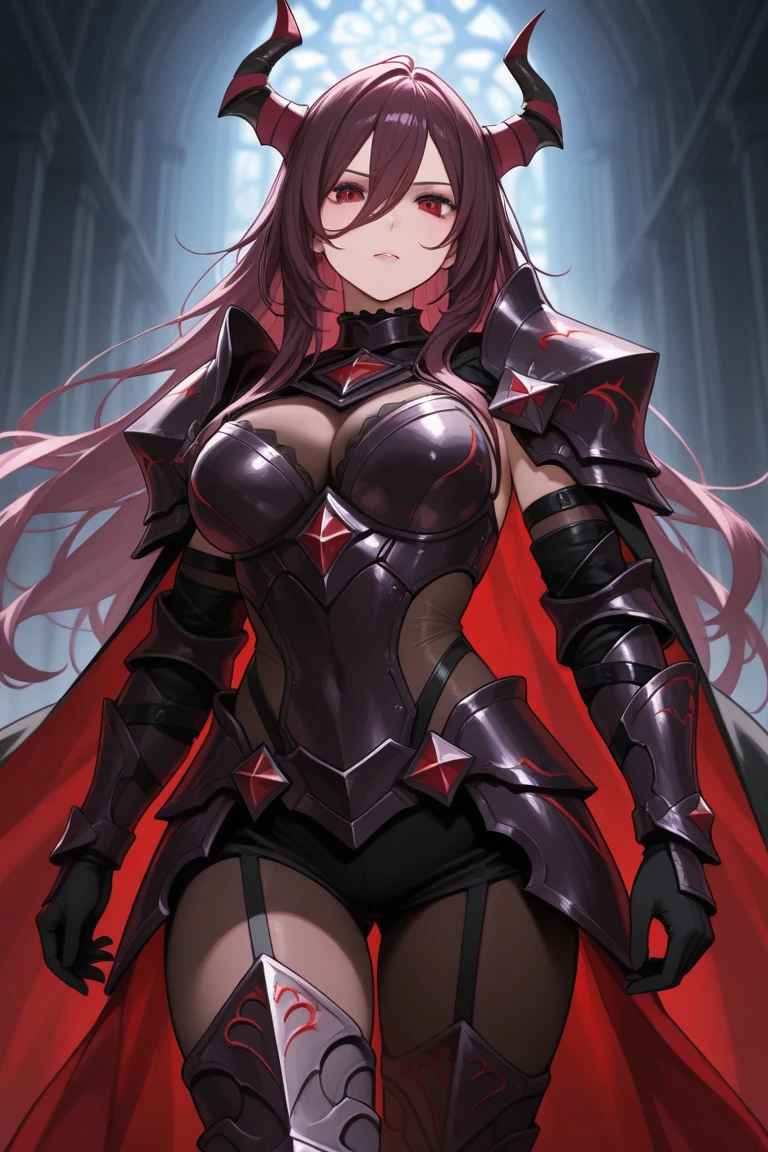 erza scarlet, half silver color steel breast plate with a cross pattern, bright red pupil, super mini battle skirt, holding giant silver boardsword, high pony tail, perfect body shape, 16k, sharp angel aura, steel hand glove, holy tattoo, long silk leggings, scarlet red color hair，silver color stylish Pauldrons