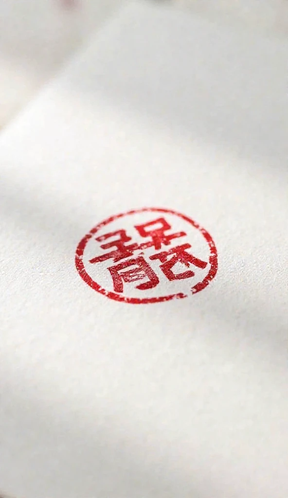 Red closed scroll with a white moon seal