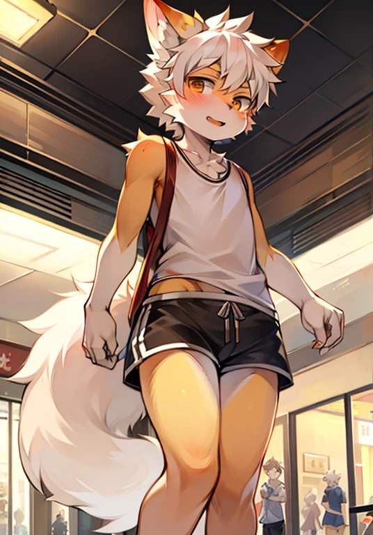 Shota the white fox who wears only underwear in public