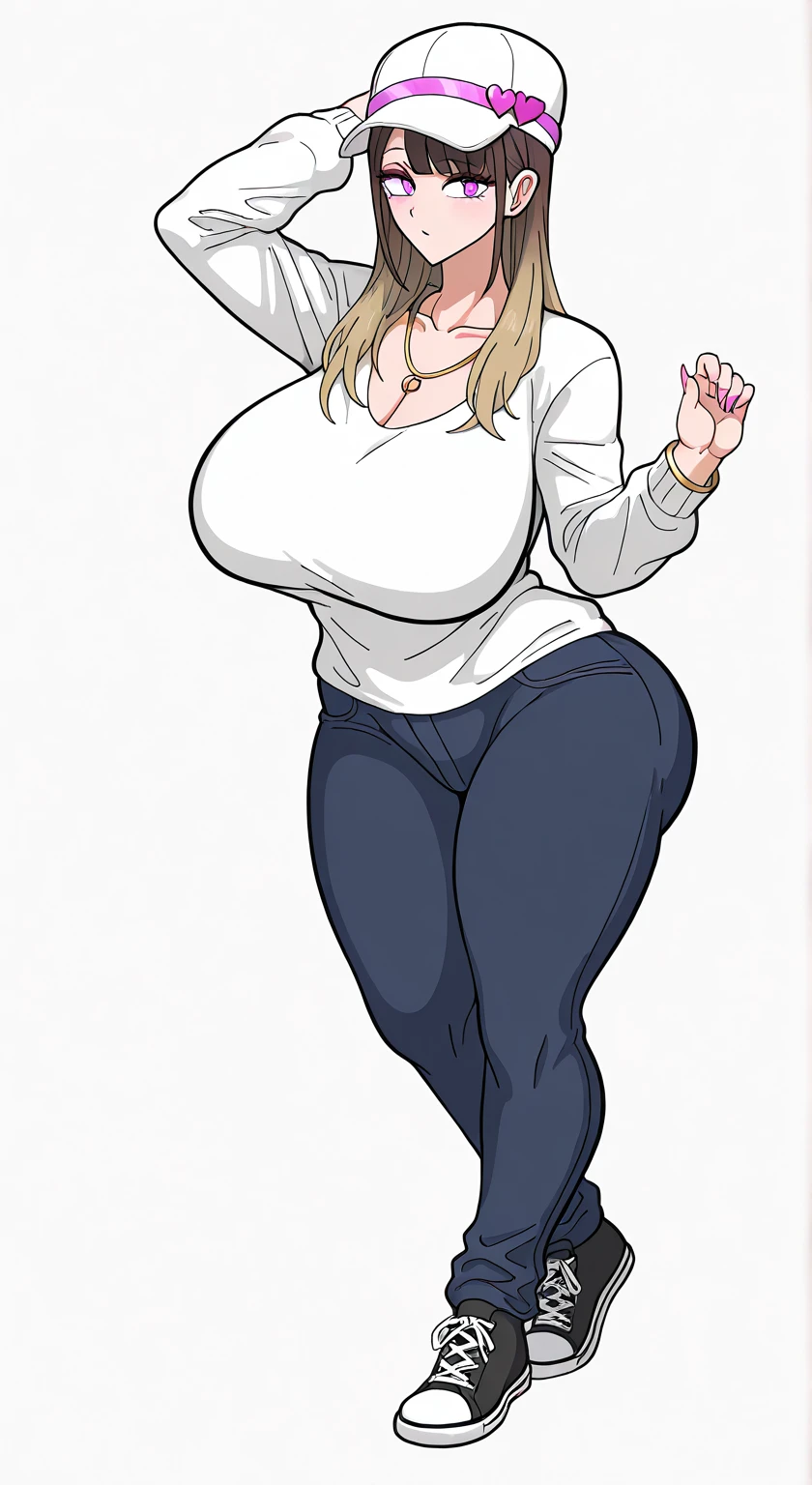 Girl with small cock smiling seductively, 1girl, cock, penis, futanari, big ass, curvy, curvaceous body, no shirt, white cock, white shemale, full lips, long hair, blonde, blue eyes, breast bigger than head, thick thighs, big nipples, long nipples, tight leggings, bimbo, slutty, saliva, armpit hair, steam, hairy,