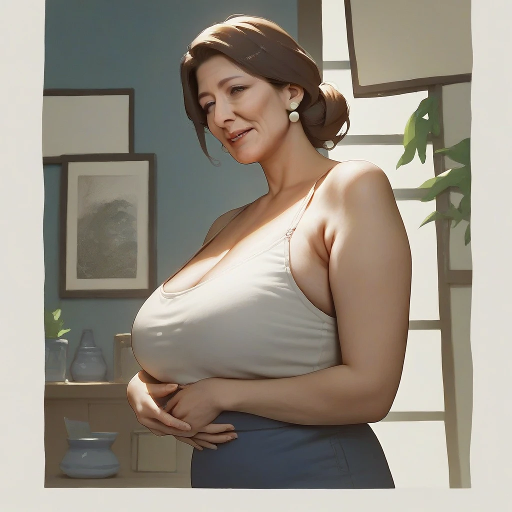 a futanari with huge breasts and buttocks, wearing nothing, covering her breasts and genitals with her hands, photorealistic, ultra-detailed, 8k, HDR, studio lighting, dramatic lighting, intricate details, extremely detailed face and body, beautiful woman, seductive pose, sensual, erotic, voluptuous, mature woman, milf, nude, realistic skin textures, hyper-realistic, lifelike, highly detailed, futanari dick, 20 inch big fat hard futanari dick