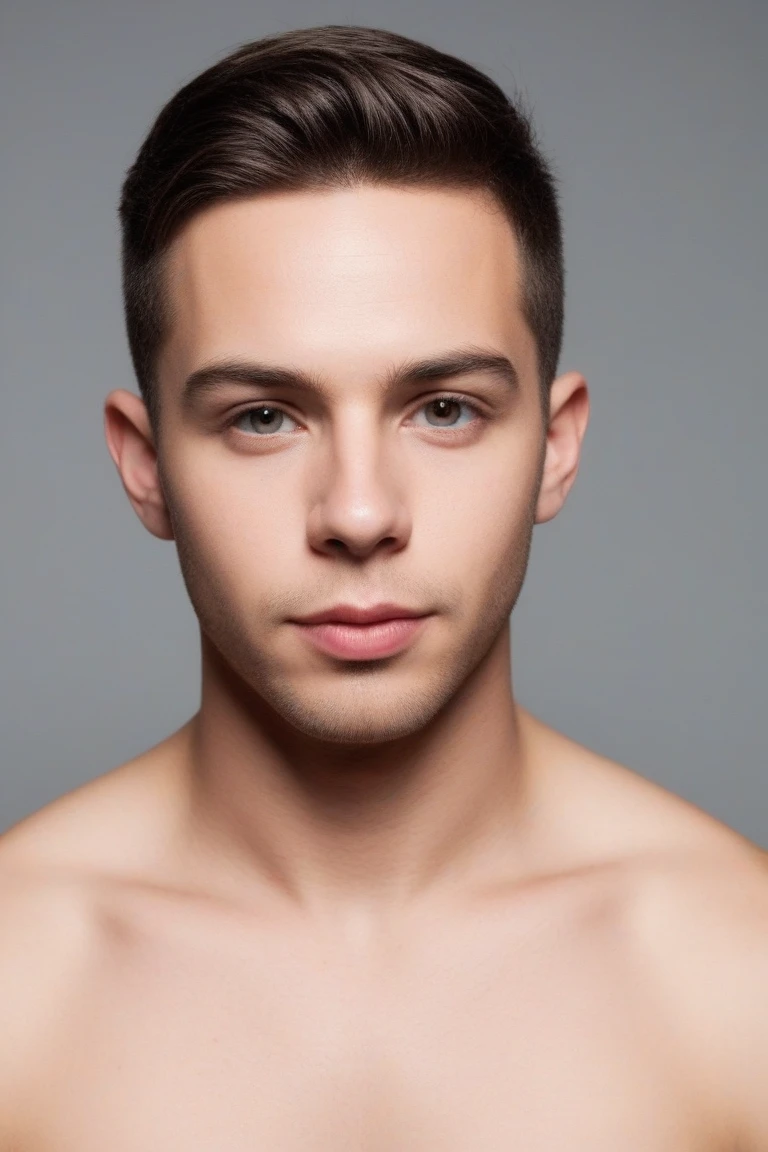 A naked fourteen year old boy, muy hermoso, piel blanca, rasgos finos, light brown eyes, light brown hair, small slanted eyes, mirada seria, mirada triste, desvestido, en la sala de estar, gafas discretas, desnudo, cuerpo completo