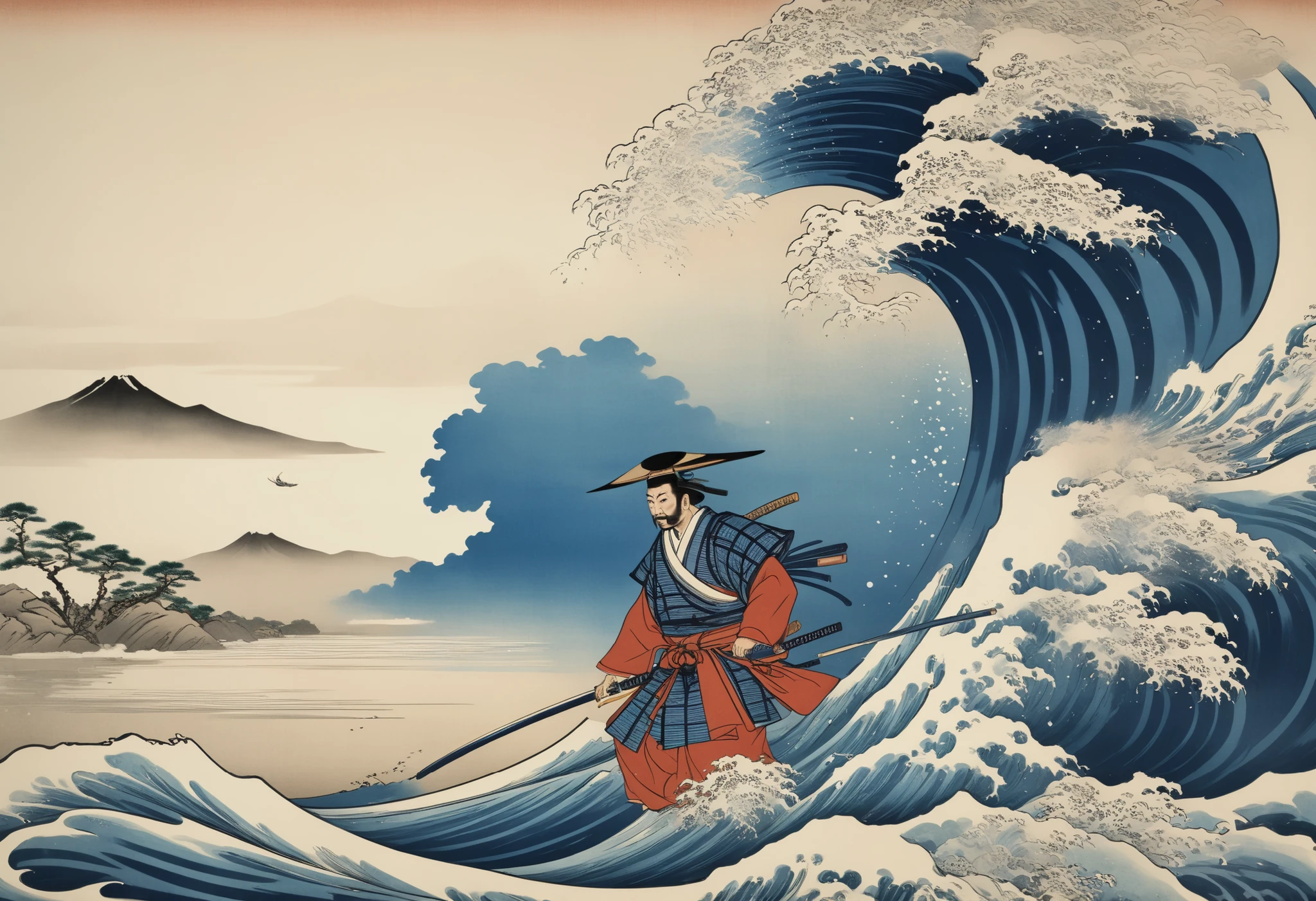 Katsushika Hokusai style Japanese historical warlord