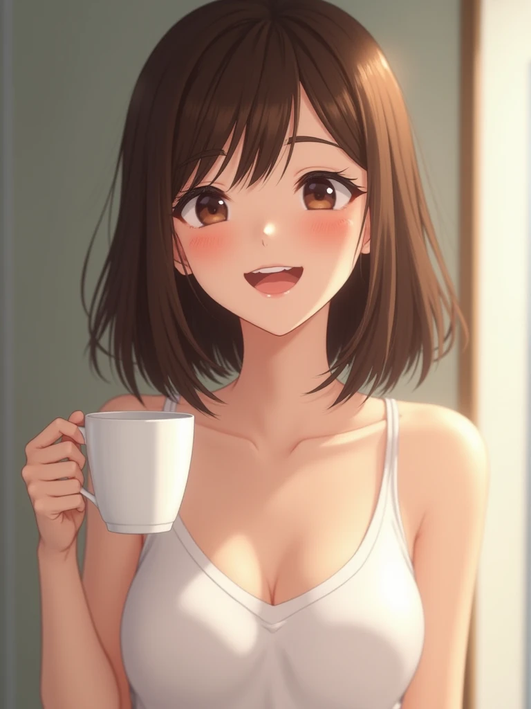 One Girl, (Beautiful girl, Delicate girl:1.3), (13 years old:1.3),
break, (nude, nudeを公開する:1.2), (Full body nude),
break, (Cafe),
break, Very beautiful eyes, (Symmetrical eyes:1.3),
break, Small breasts, Brown eyes, Parted bangs, Brown Hair, (Upper teeth, The best smile:0.2),
break, (Eye and facial details:1.0),
break, (masterpiece, Highest quality, Super detailed, Detailed face, 8k)