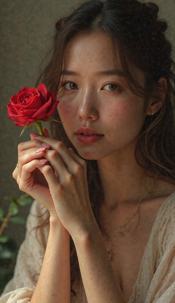 

Anime, creaking ,drops of water on glass,delicate watercolor ,Jean Baptiste monge,fantasy , body art body of a Japanese beauty behind glass,  lush scarlet roses,green leaves in dew, ,decorations,huge eyes long thick eyelashes, hyper detail,  ,Lighting effects, ornate,Chinese Painting,colorful,filigree gold