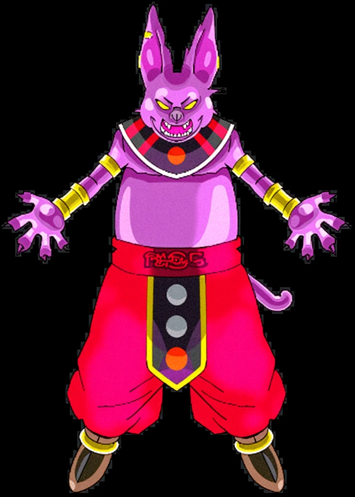 Character champa god of destruction, usando uma jockstrap vermelha, mostrando a bunda, de quatro, mostrando cu