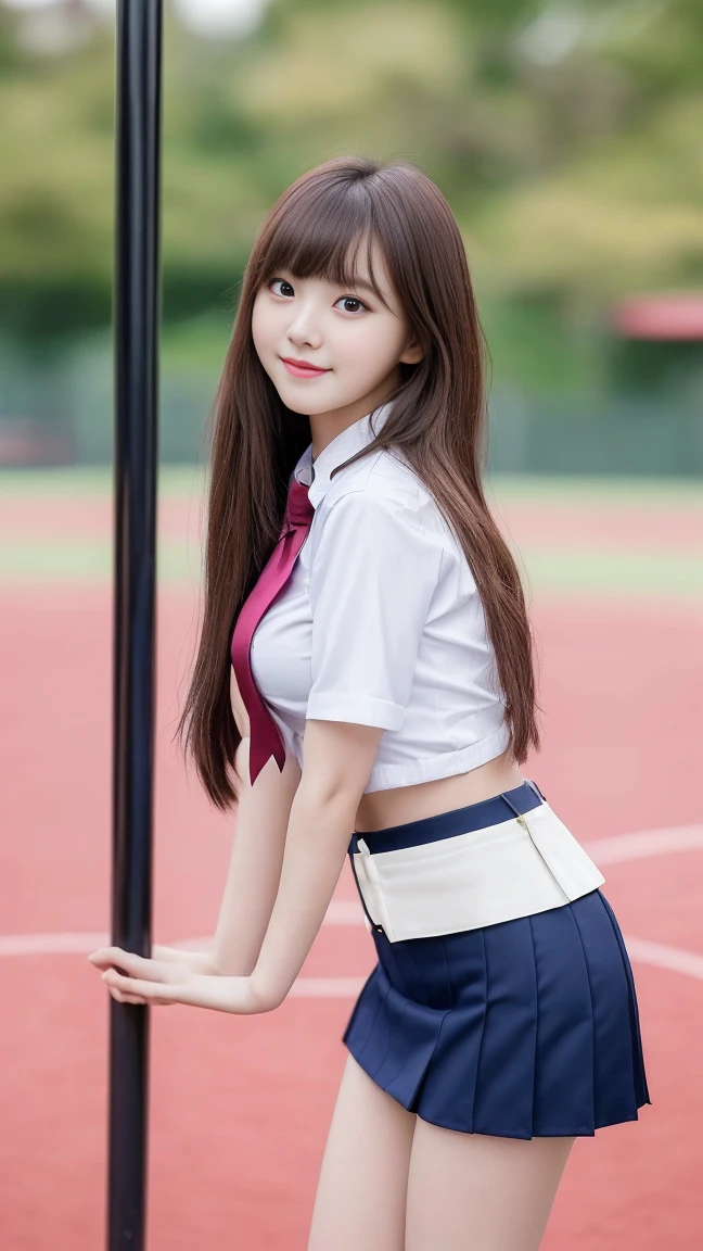 Real photo、Highest imYear quality、Realistic、Beautiful woman、Beautiful thighicro Mini Skirt、Beautiful Face、本当の私は何Yearも、federal army uniform miniskirt、ponytail、Yuriko Yoshitaka、16 year old Japanese female、(Zuo々Nozomi:1.4)、pretty girl、White pantiesが見える、16Year、(White panties:1.3)、Ultra mini skirt、Beautiful thighs、White panties、ピンクのミニスカートがめくれてWhite pantiesが見えてる