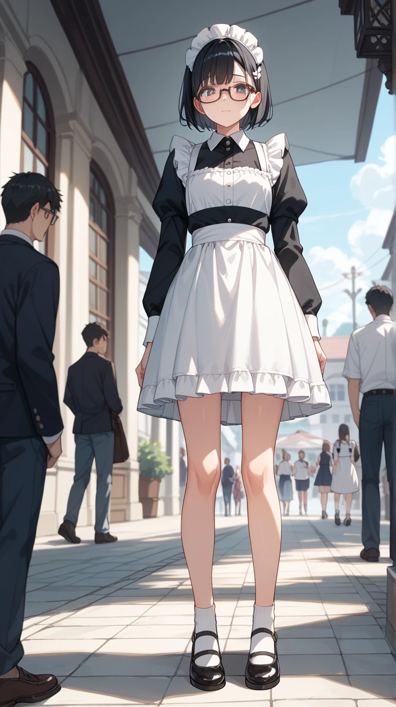 A man and a woman with their backs to a wall in the middle