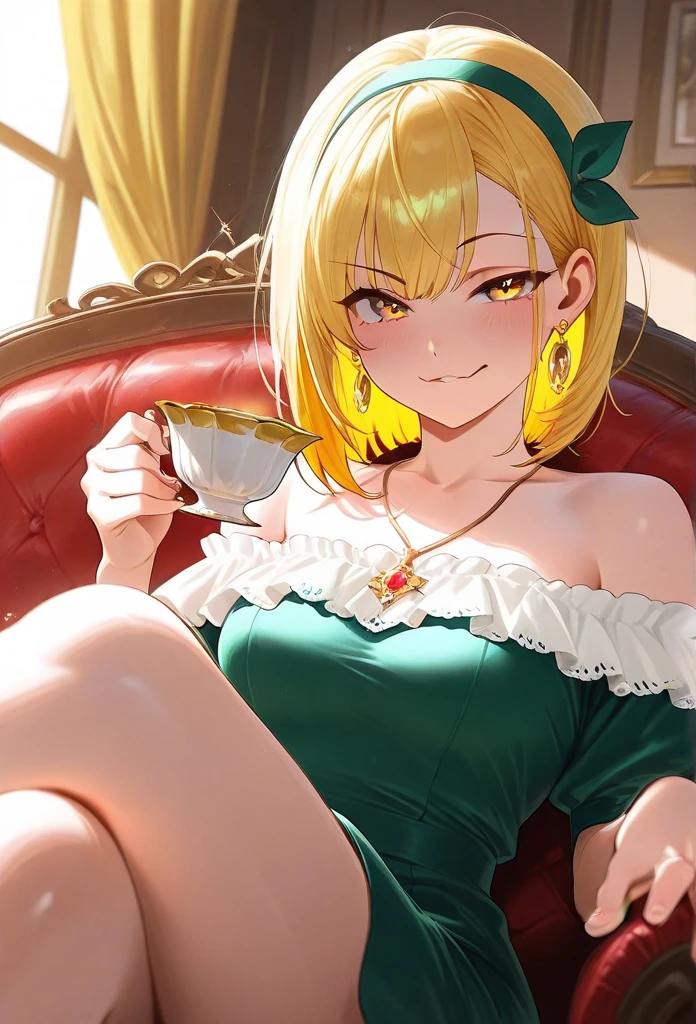 (RAW photo: 1.2), top quality, beautiful detailed girl, underwear, smiling, short hair, blonde, yellow underwear, squatting, highly detailed eyes and face, beautiful detailed eyes, huge file size, high resolution, 8k wallpaper, fine details, highly detailed ticker uniform 8k wallpaper, light on face, movie lighting, 18 year old girl, sexy pose, (photorealism: 1.4), Illustrations, super details