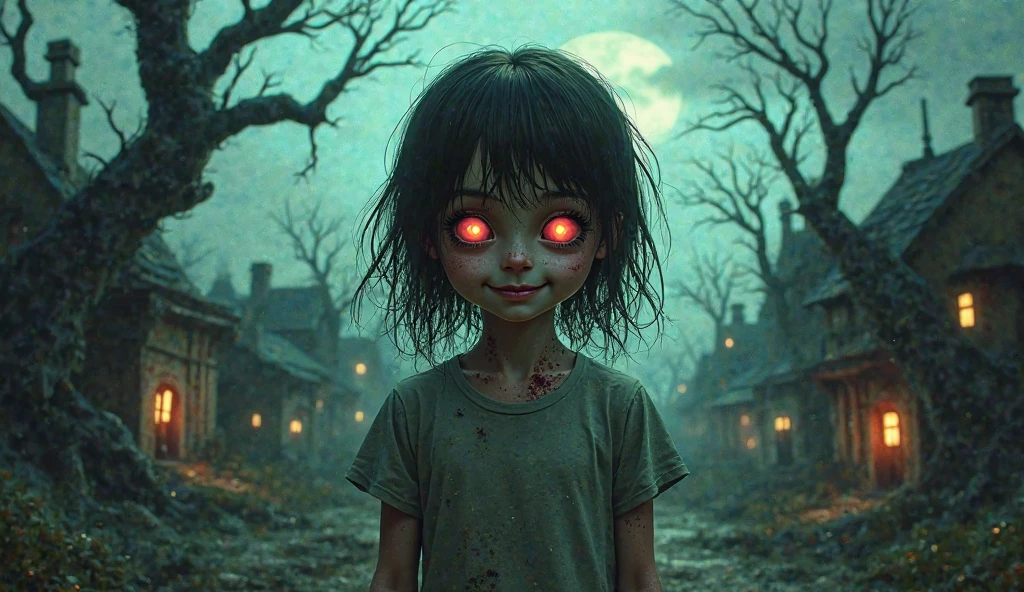 (8K, RAW photos, best quality, masterpiece: 1.4), (((Zombies)))，Ultra-high resolution, Extremely detailed, light, Upper body close-up, 阴森的Zombies, Red Eyes, (Eyes of fear, Eyes are bright:1.2), horrifying,dark, High-quality shadows, Natural Lighting, (White highlights:1.2), night, cloudy day, (at home:1.2), (Weird:1.2)