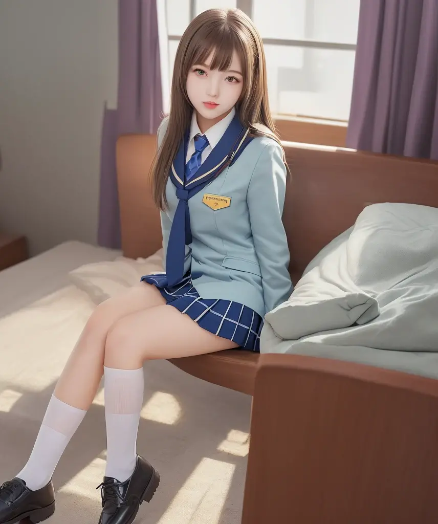 masterpiece:1.3、ultra high resolution:1.3、4k,uncensored,1girl, sitting on bed,(long loose socks),G cup、( blazer, miniskirt,pink panties)、full body、beautiful silver bob hair、sexual excitement、erotic、blush、real moist skin、Stuffy、wet、cute、fashion,1boy,penis,footjob,cum,nipples,lactation,cum,faceless male,pov