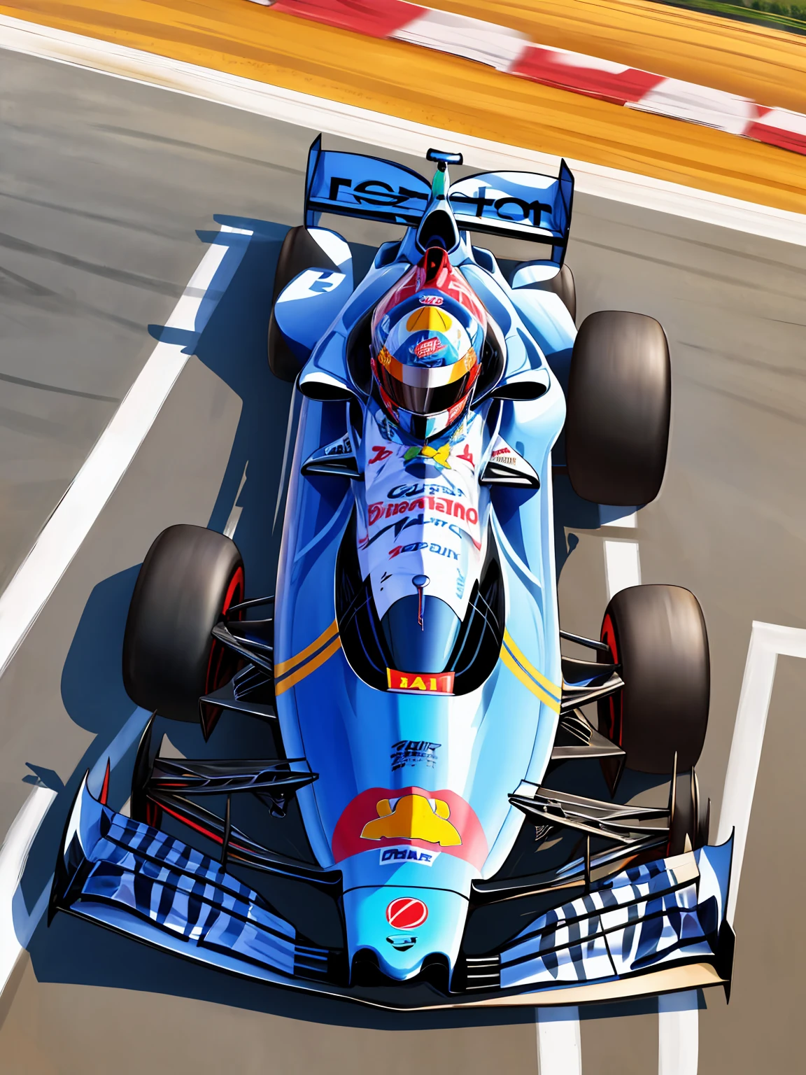 race queen、F1カー、  clear、FORMULA 1 RACE TRACK、Checkered flag