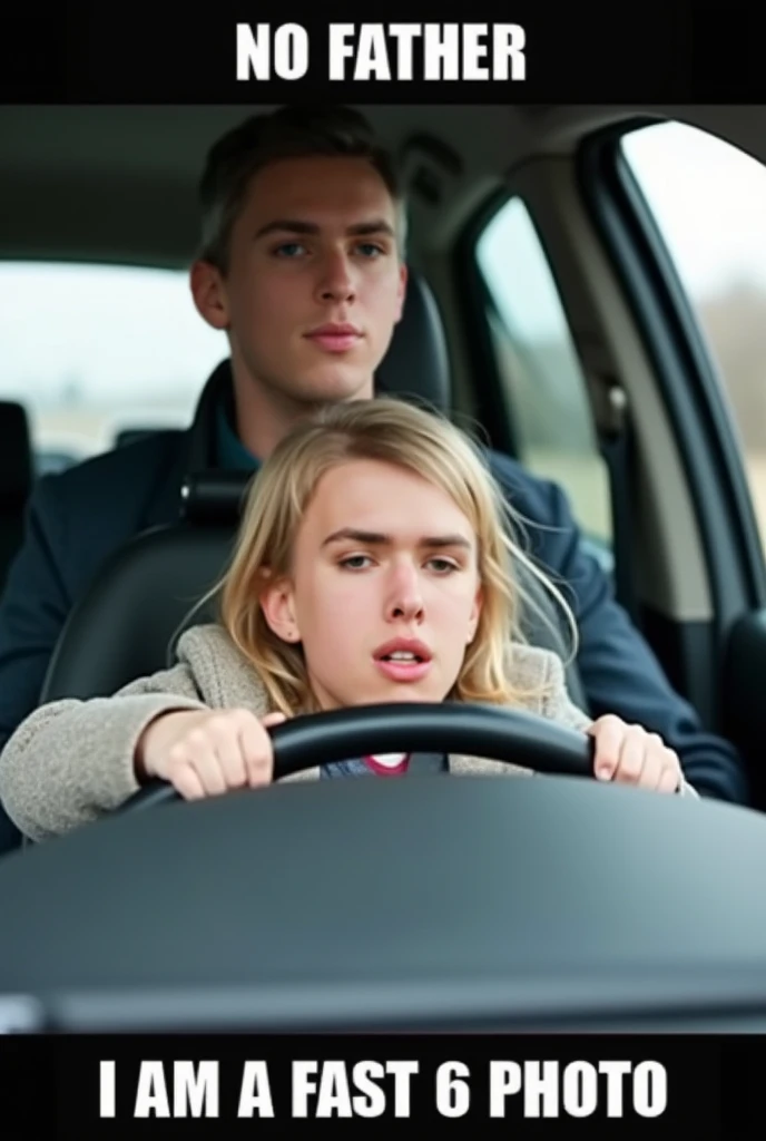 Image of a 16 year old boy forcing himself on a 16 year old blind girl in a car 
