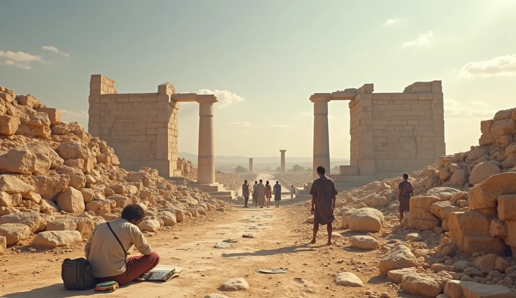 Year: 2005
Country: Jordan
Description: Against the dramatic backdrop of Petra's rose-red rock façade, an upper-middle-class family dressed in muted desert tones enjoys a picnic amidst the ancient ruins, their vibrant carpet spread on the ground.