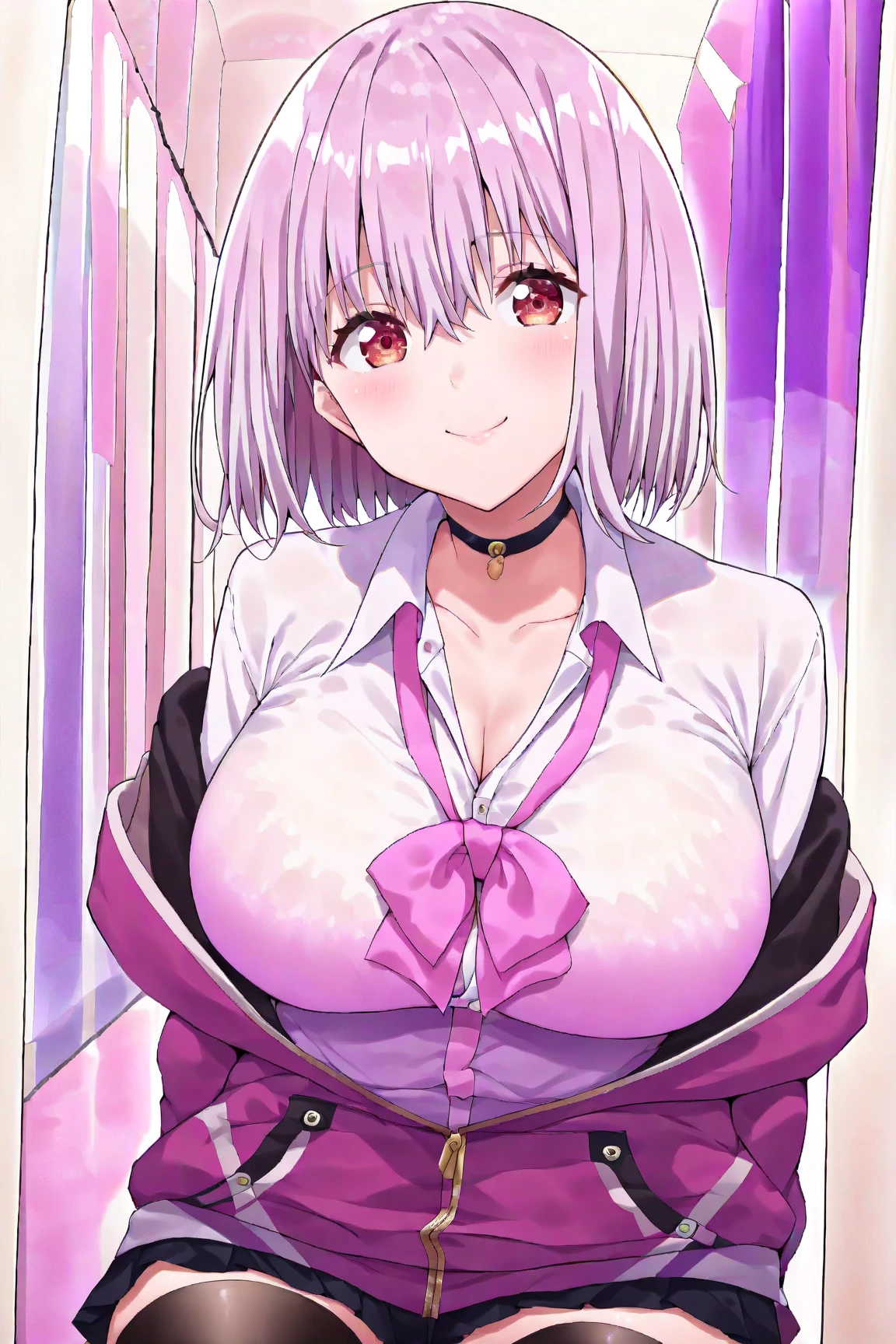 masterpiece, highest quality, ((In a crowded city:1.4)), ((throw, whole body, Face Focus)), (Several perverted bald old men、Suzune 1 person,Suck the breast:1.4), ((Suzune surrounded by perverts:1.4)) , Suzune, ((short hair, Gray Hair)), Wear only a white coat、Naked under a lab coat、Nipples and pubic hair exposed、The nipples are very small and pink......., Troubled face、Embarrassed face、She looks very mature、Suzune, 28 years old、Model Style Suzune、