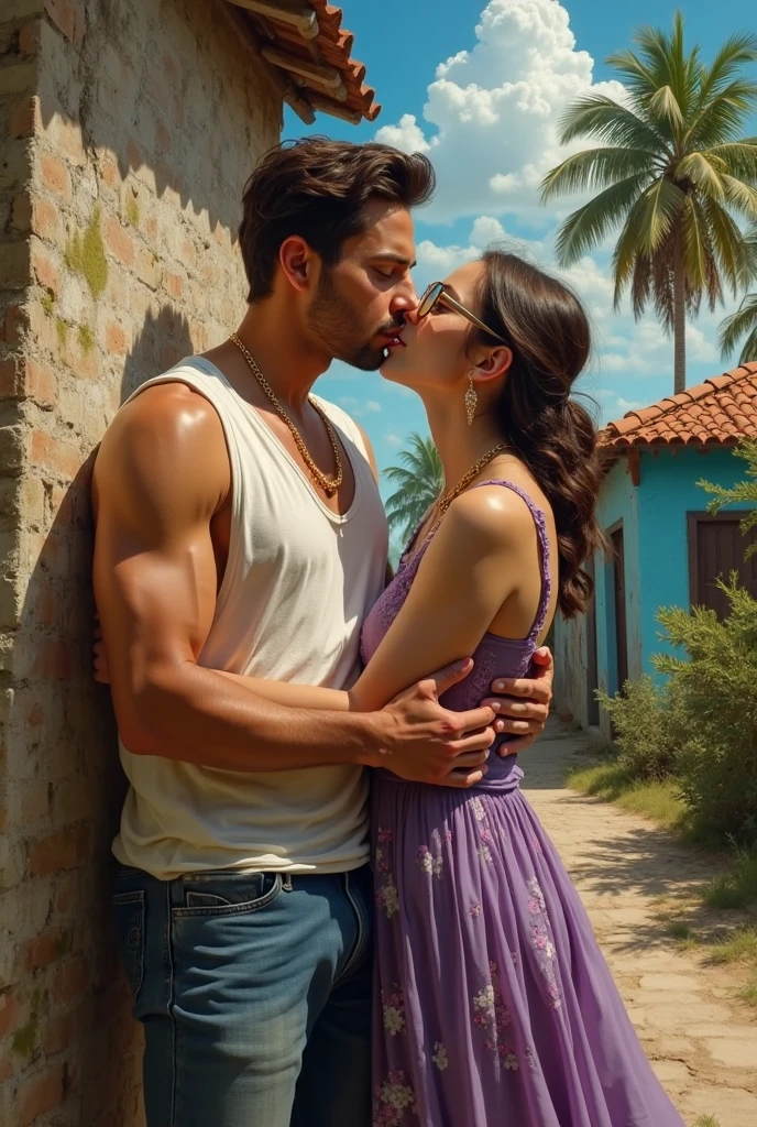 Um casal embaixo da torre eifel