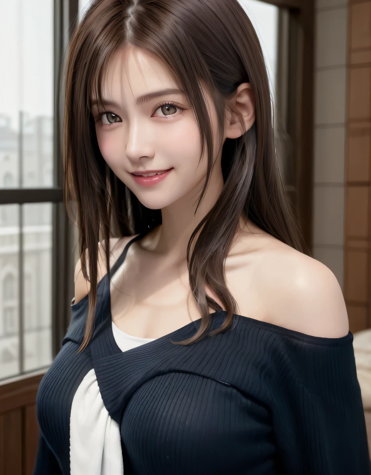 8K, of the highest quality, masutepiece:1.2), (Realistic, Photorealsitic:1.37), of the highest quality, masutepiece, Beautiful young woman, Pensive expression,、A charming、and an inviting look, cute santa clothes, Hair tied back, Cinematic background, Light skin tone